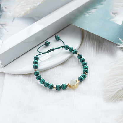 Malachite and Moonstone Bracelet