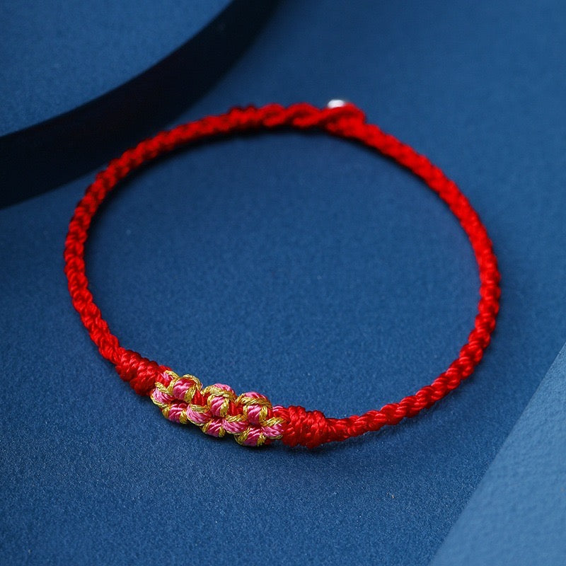 Romantic Peach blossom string bracelet for luck and Hope