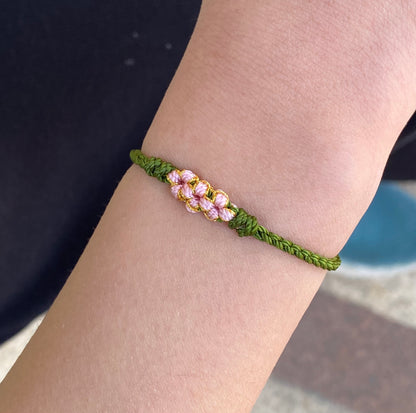 Romantic Peach blossom string bracelet for luck and Hope