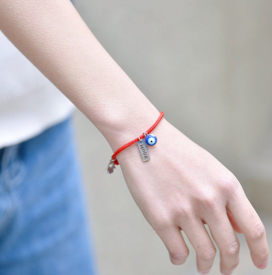 Hamsa Evil Eye red string bracelet for protection and hope